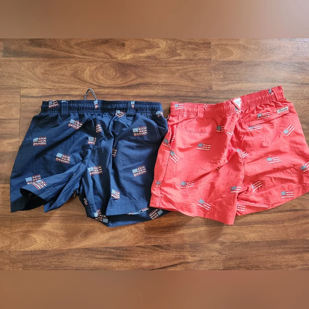 Women's Columbia PFG Shorts USA American Flag - Picture 1 of 3